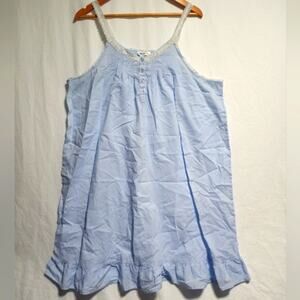 Vintage CW Classics Nightgown 2X Baby Blue with White Lace